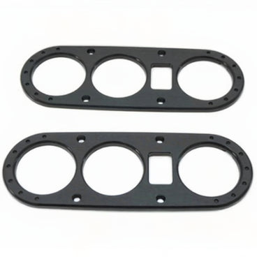 Rennline Sitzschalter-Blenden aus Aluminium (Set/2) – 3-Schalter-Konfiguration – Porsche 911/964/993/928/944 (1978–1998) – Farbe wählbar (Schwarz/Silber)
