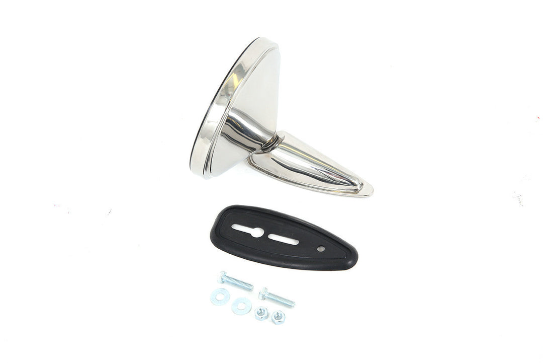 Rennline Classic Edelstahl-Außenspiegel mit Rahmen – Porsche 911/912 (Umbau bei 1974+ möglich) – Ø 5" (127 mm)