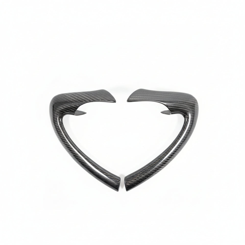 Rennline Carbon Tür-Zuziehgriffe / Door Pull Handle Set (Paar) – Porsche 996 – ersetzt OEM Türgriffverkleidung – Hochglanz
