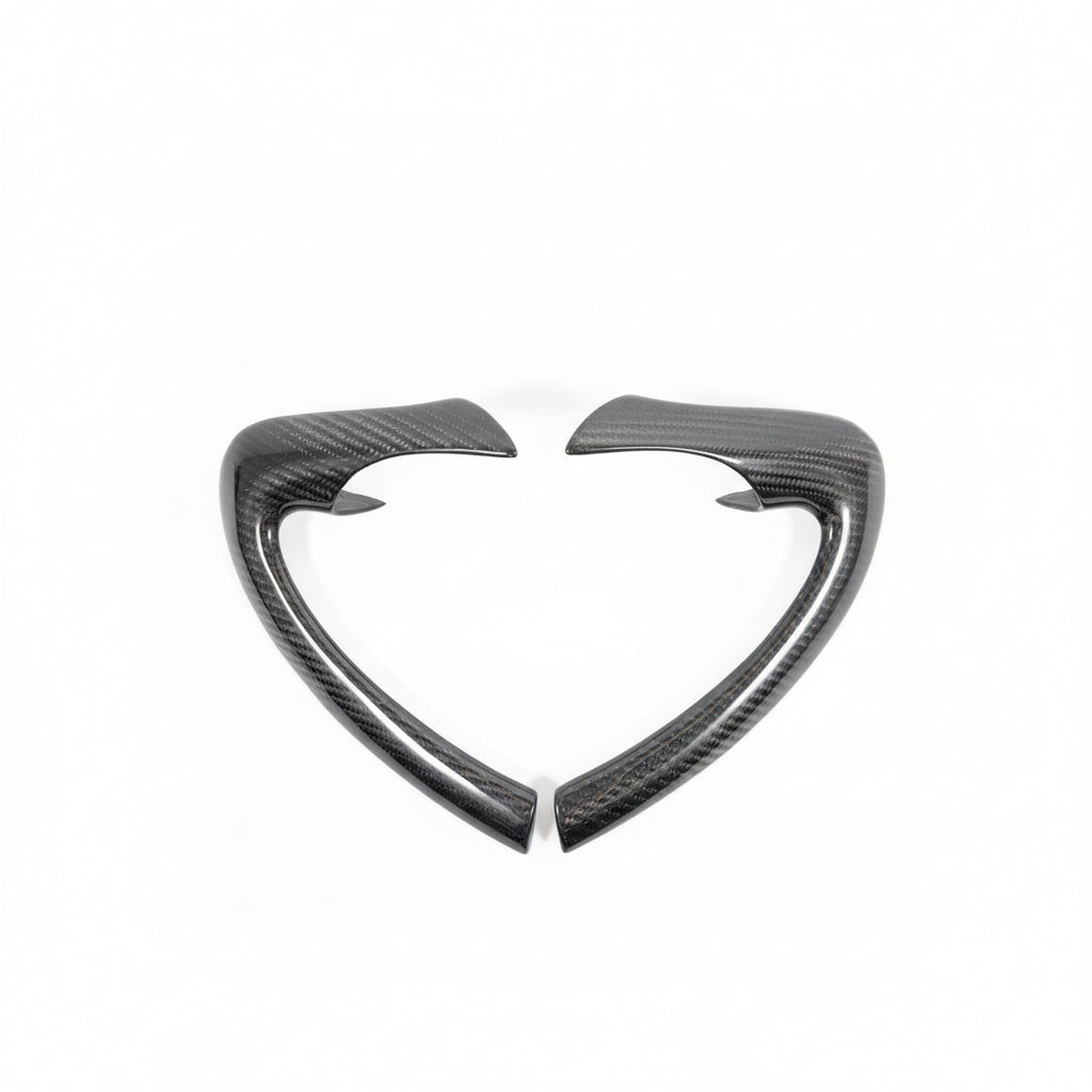 Rennline Carbon Tür-Zuziehgriffe / Door Pull Handle Set (Paar) – Porsche 996 – ersetzt OEM Türgriffverkleidung – Hochglanz