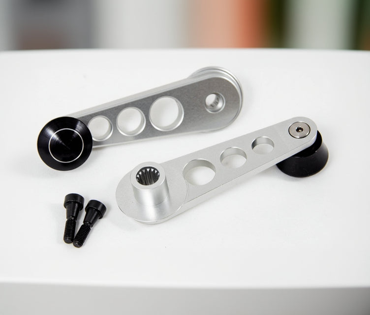 Rennline Billet-Aluminium Fensterkurbeln – Paar – Porsche 911/912/930/914 (1965–1989) mit manuellen Fensterhebern – klar oder schwarz eloxiert