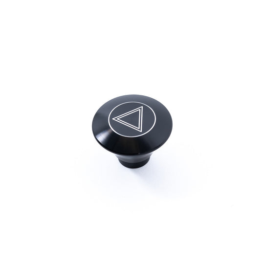 Rennline Billet Dash Knob – Warnblinker-/Hazard-Zugknopf – schwarz eloxiert & lasergraviert – Porsche 911/912 (1965–1969)