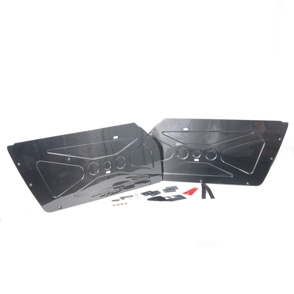 Rennline Carbon RS Türverkleidungen – Door Panel Conversion (Vollcarbon, X-Prägung, inkl. Hardware) – Porsche 911/964 (1974–1994)