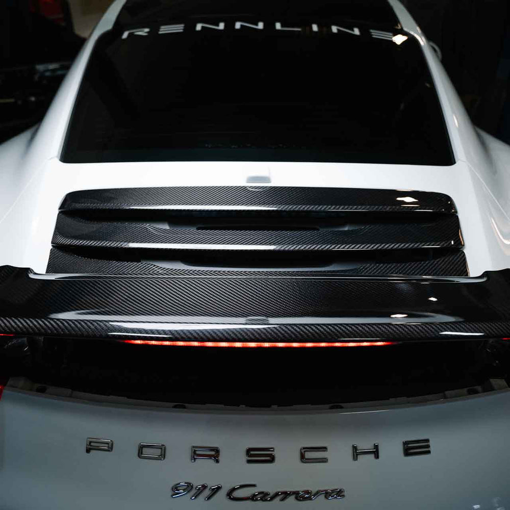 Rennline Carbon Heckdeckel-Lamellen – Porsche 991.1 Carrera – 3-teiliges Set – nicht für Turbo/GTS/GT-Modelle