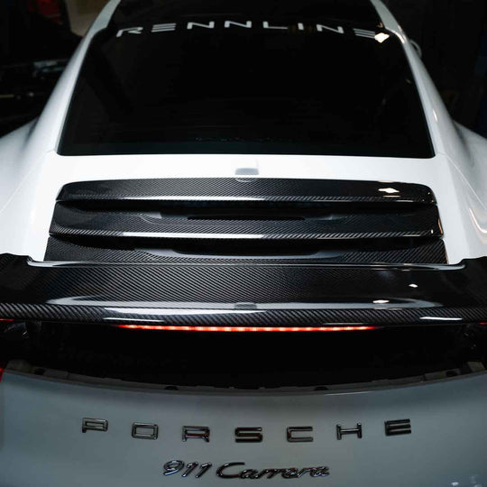 Rennline Carbon Heckdeckel-Lamellen – Porsche 991.1 Carrera – 3-teiliges Set – nicht für Turbo/GTS/GT-Modelle