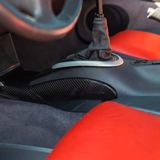 Rennline Carbon Mittelkonsolen-Abdeckungen vorderer Bereich (Front Center Console Covers) – Porsche 996 / 986 Boxster – OEM-Fit