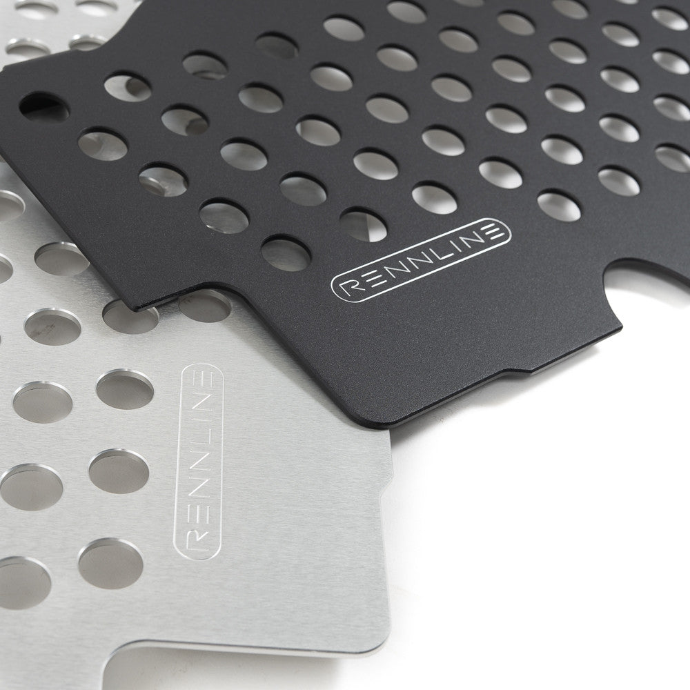 Rennline Aluminium-Fußbrett Beifahrerseite – Porsche 911/912/930 Coupé (1969–1989) – Solid/Perforated, Silber eloxiert oder Schwarz pulverbeschichtet