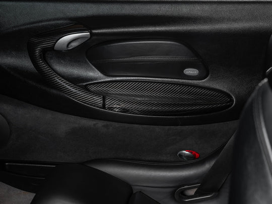 Rennline Carbon Tür-Zuziehgriffe / Door Pull Handle Set (Paar) – Porsche 996 – ersetzt OEM Türgriffverkleidung – Hochglanz