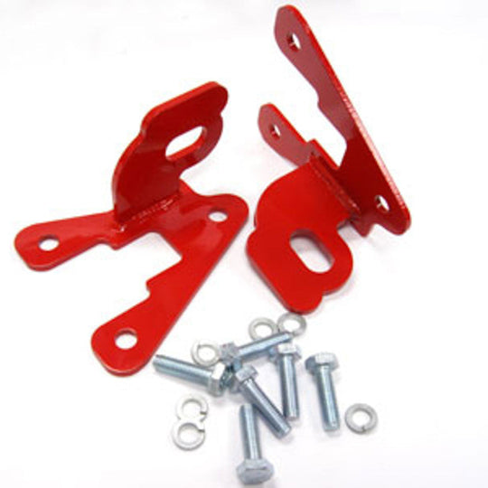 Rennline Tie-Down Set vorne & hinten – Porsche 911 (1969–1989) – Edelstahl, rot pulverbeschichtet, inkl. Hardware