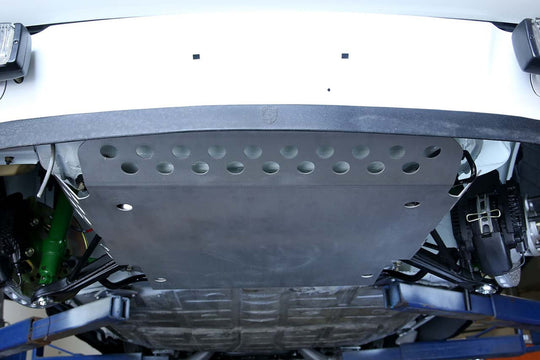 Rennline Aluminium Unterfahrschutz / Skid Plate – Porsche 911/912/930 (1969–1989) – schützt Tank, Pumpe & Lenkung, Montage ohne Bohren