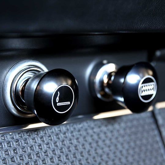 Rennline Billet Dash Knobs – Armaturenbrett-Knöpfe (Auswahl) – schwarz eloxiert & graviert – Porsche 911/912/914 (1965–1989)