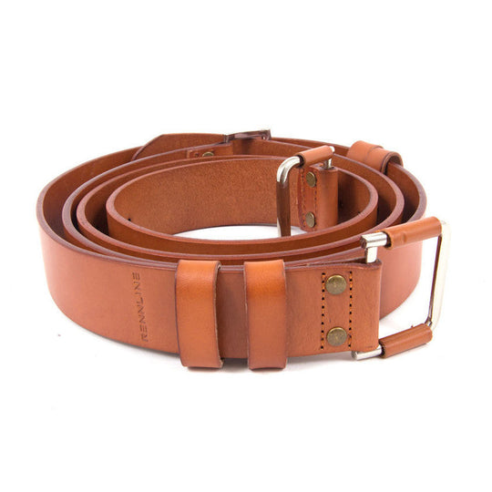 Rennline Vintage Leder-Gepäckträger-Riemen (Paar) für Dachträger – Echtleder, Edelstahl-Schnallen & D-Ringe, verstellbar 40–65"