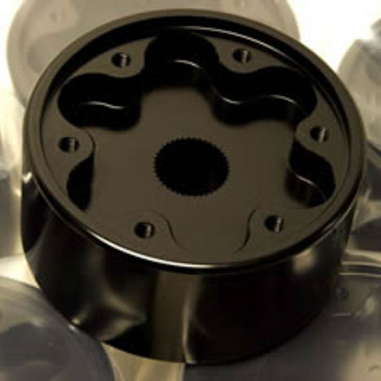 Rothsport Lenkradnaben-Adapter für Quick-Release (Auswahl 1965–1973 / 1974–1989) – CNC 6061 Aluminium, Schwarz glänzend eloxiert