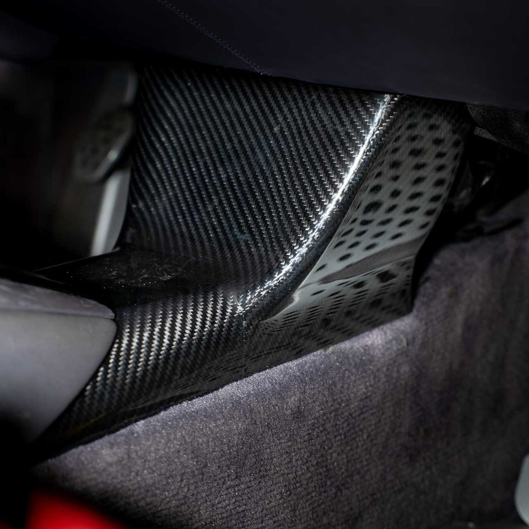 Rennline GT3-Style Carbon Mittelkonsole Delete (Center Console Delete) – Porsche 986 Boxster / 996 – mehr Beinfreiheit – Hochglanz