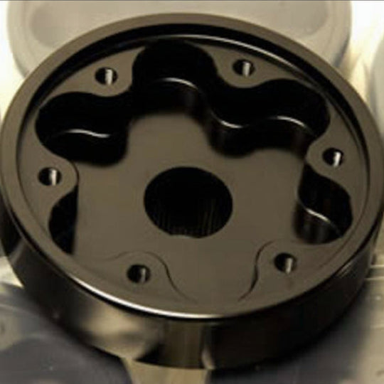 Rothsport Lenkradnaben-Adapter für Quick-Release (Auswahl 1965–1973 / 1974–1989) – CNC 6061 Aluminium, Schwarz glänzend eloxiert