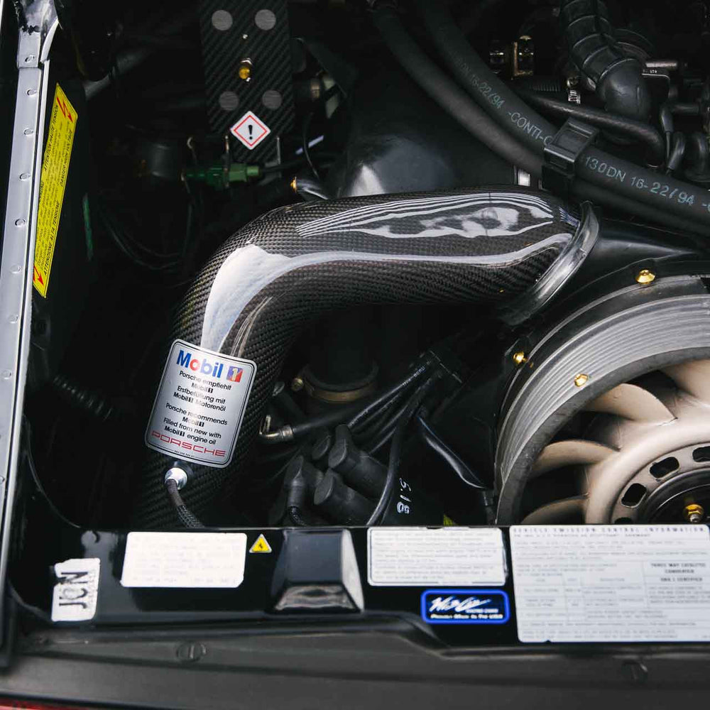 Rennline RS Carbon Heater Duct (Blower-Motor-Bypass) – Carbon, „No Plate“ – Porsche 964/993 (außer 1995, nicht Turbo)