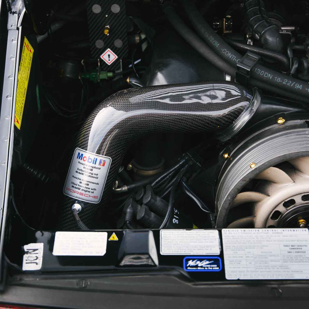 Rennline RS Carbon Heater Duct (Blower-Motor-Bypass) – Carbon, „No Plate“ – Porsche 964/993 (außer 1995, nicht Turbo)