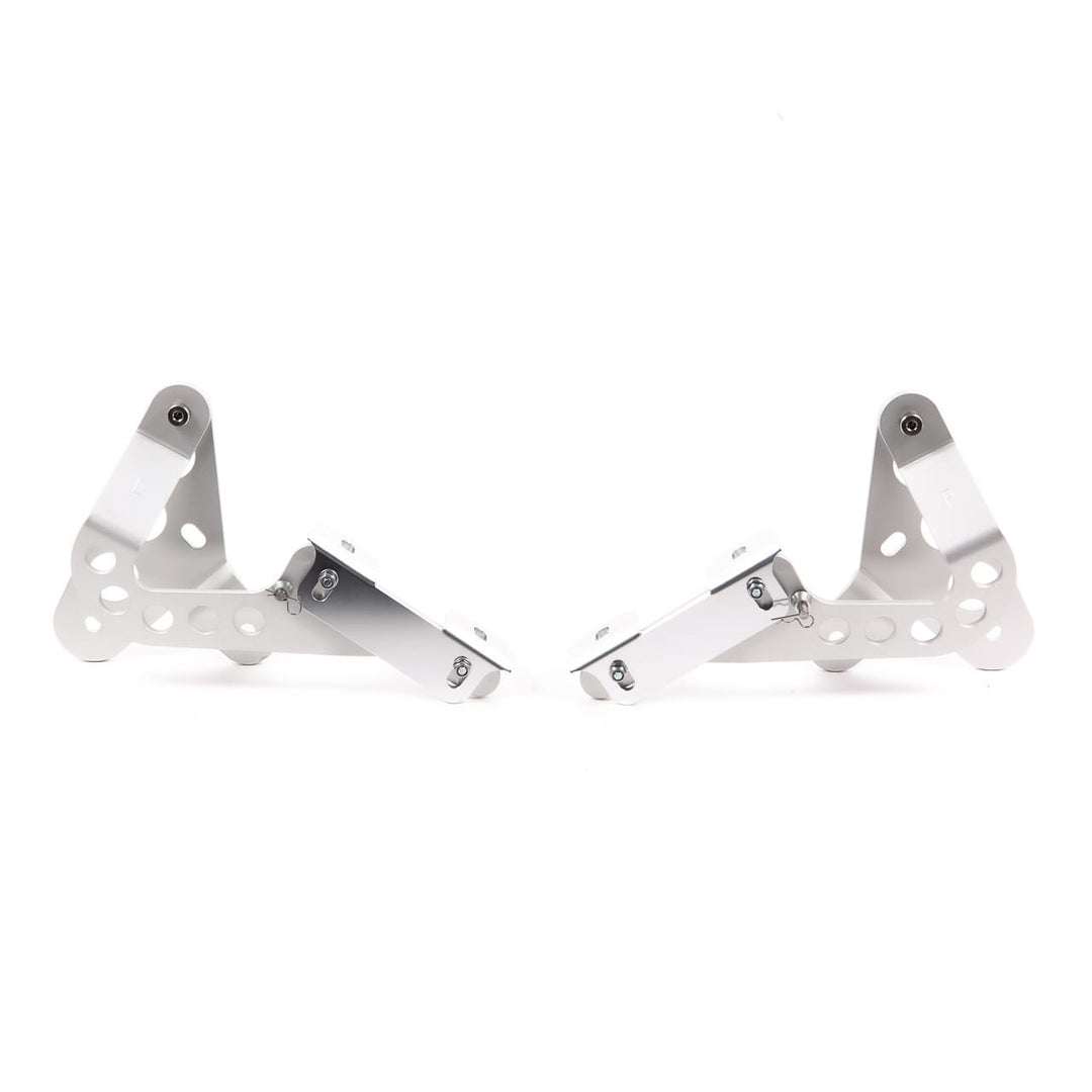 Rennline verstellbare Front-Haubenscharniere – Porsche 911/912/930 (1965–1989) – Billet Aluminium, klar eloxiert, inkl. Hardware (Satz)
